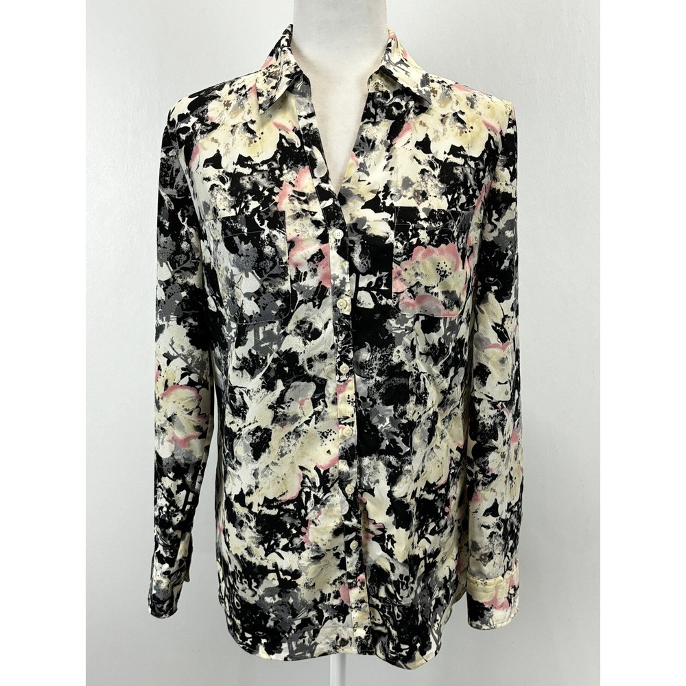 Talbots Floral Button Up Blouse Shirt 10 VGUC Women's